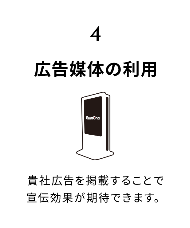 4.広告媒体の利用 貴社広告を掲載することで宣伝効果が期待できます。